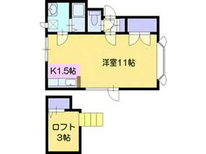 フラワーパークハイツ(1K/1階)の間取り写真