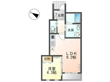 プレジール 柏の葉(1LDK/2階)の間取り写真