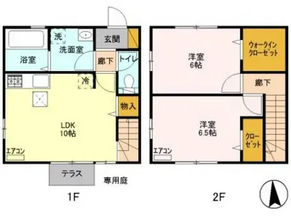 フェルミエ(2LDK/1階)の間取り写真