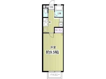 プリモフィオーレ(1K/1階)の間取り写真