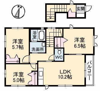 グリーンタウン(3LDK/2階)の間取り写真