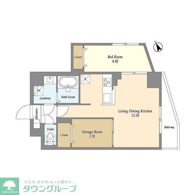 アルファコート曳舟2(1SLDK/4階)の間取り写真