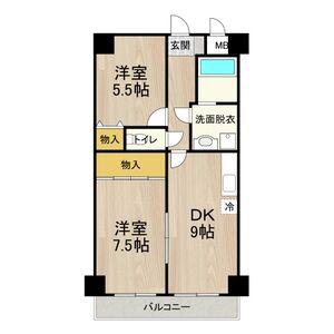 デイグラン長居公園(2LDK/1階)の間取り写真