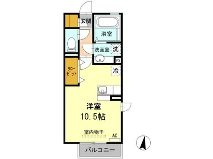 スペリオーレ・D307熊本駅(ワンルーム/2階)の間取り写真