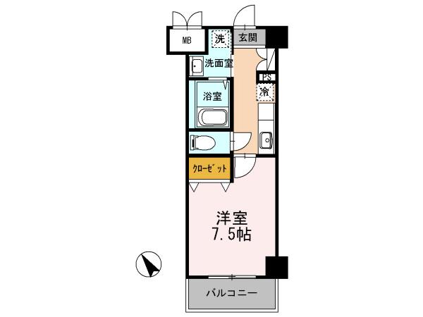 クレストスクエア(1K/3階)の間取り写真