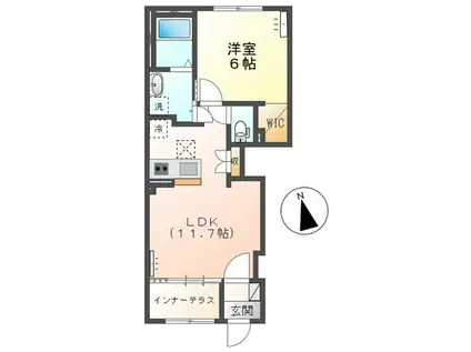 リエリス(1LDK/1階)の間取り写真