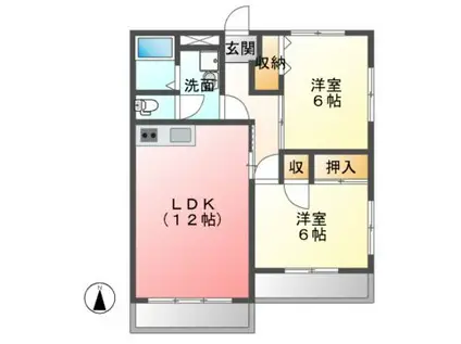 シティ・サンロード(2LDK/2階)の間取り写真