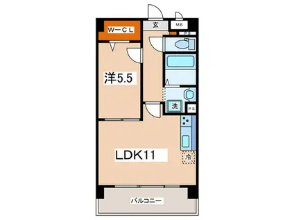 ヴェル エトアルII(1LDK/1階)の間取り写真