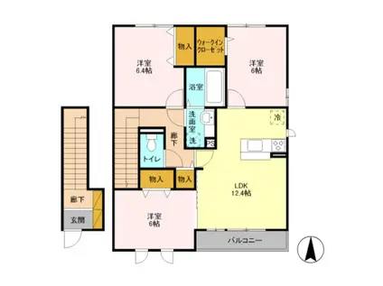 エル・ファロA(3LDK/2階)の間取り写真