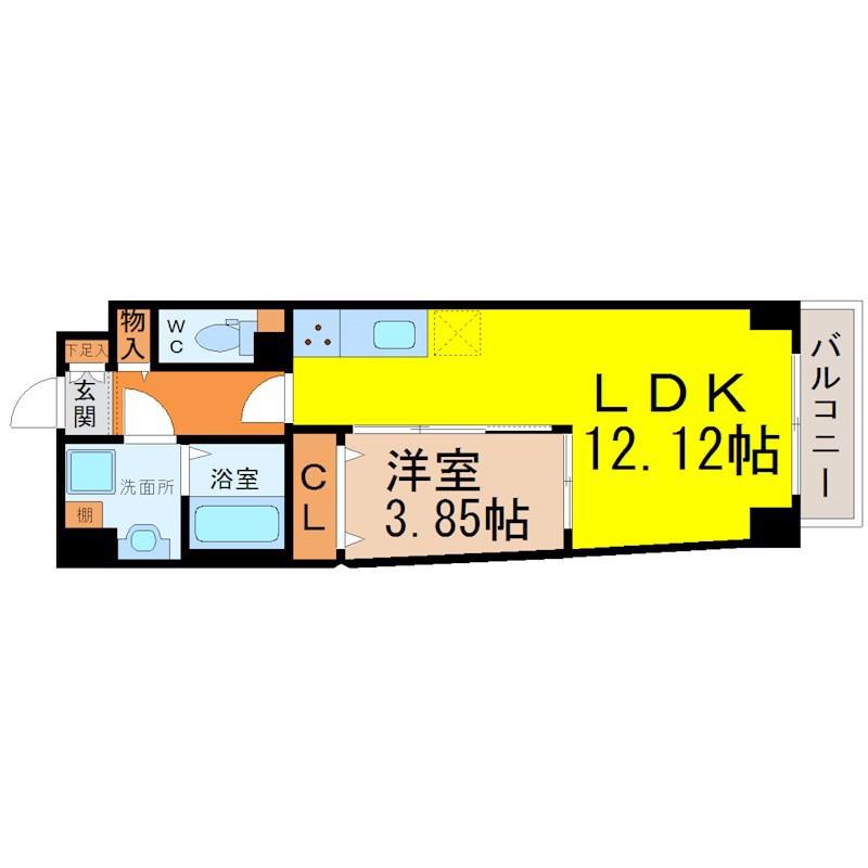 S-FORT熱田花町(1LDK/10階)の間取り写真