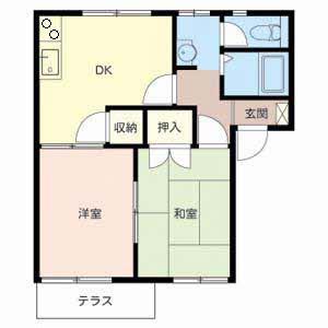 フレグランス志染(2DK/1階)の間取り写真