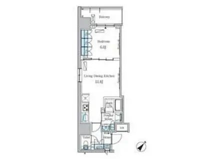 パークアクシス東日本橋ステーションゲート(1LDK/5階)の間取り写真