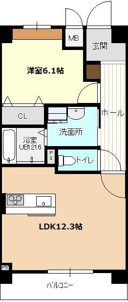 アステールK(1LDK/2階)の間取り写真