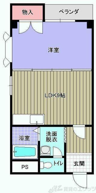 グランドハイツユタカI(1LDK/4階)の間取り写真