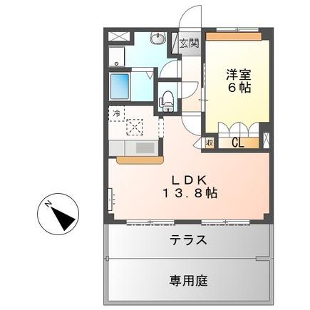 モンシェリー(1LDK/1階)の間取り写真