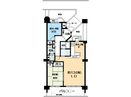 メゾンビューハーバーランド(2LDK/11階)の間取り写真