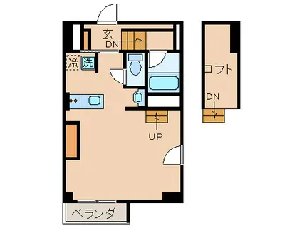 コリドールベイ(ワンルーム/1階)の間取り写真