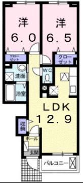 アドヴァンス山手(2LDK/1階)の間取り写真