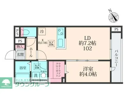 FORTIS(1LDK/1階)の間取り写真