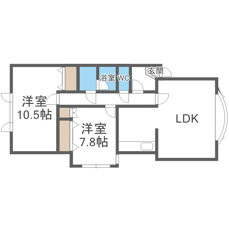 メゾンルナールIII(2LDK/2階)の間取り写真