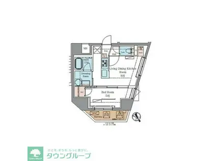 ラグゼナ北千住II(1LDK/14階)の間取り写真