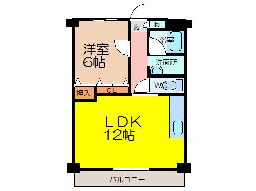 サン・セレーノ松原(1LDK/2階)の間取り写真