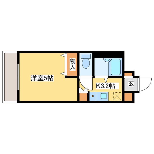 グランイースト北17条(1K/3階)の間取り写真