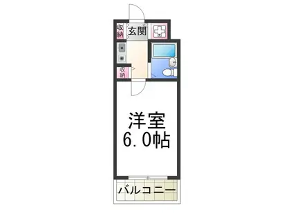 サンタフェ(1K/1階)の間取り写真