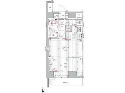 PREMIUM CUBE 上野(1LDK/10階)の間取り写真