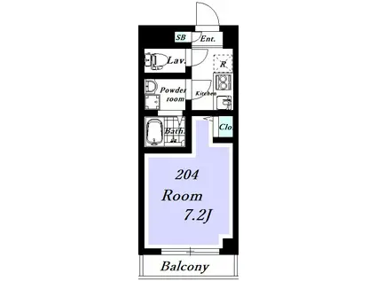 BELLE VILLE(1K/2階)の間取り写真