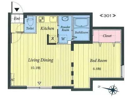MODULOR三軒茶屋(1LDK/3階)の間取り写真