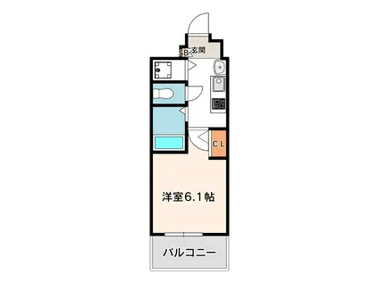 プレサンス大阪城公園パークプレイス(1K/6階)の間取り写真