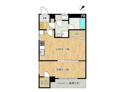 希望ヶ丘センタービル(1LDK/10階)の間取り写真