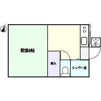 コーポワイエス(1K/2階)の間取り写真