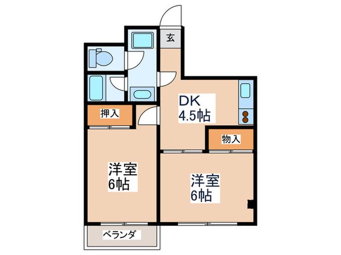 シティパル吉祥寺(2DK/3階)の間取り写真