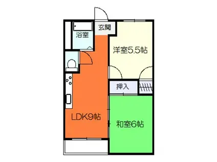 泉ヶ丘コーポラス(2LDK/5階)の間取り写真