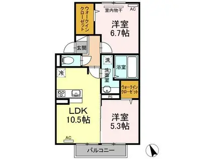 ARIETTA 1・2(2LDK/2階)の間取り写真