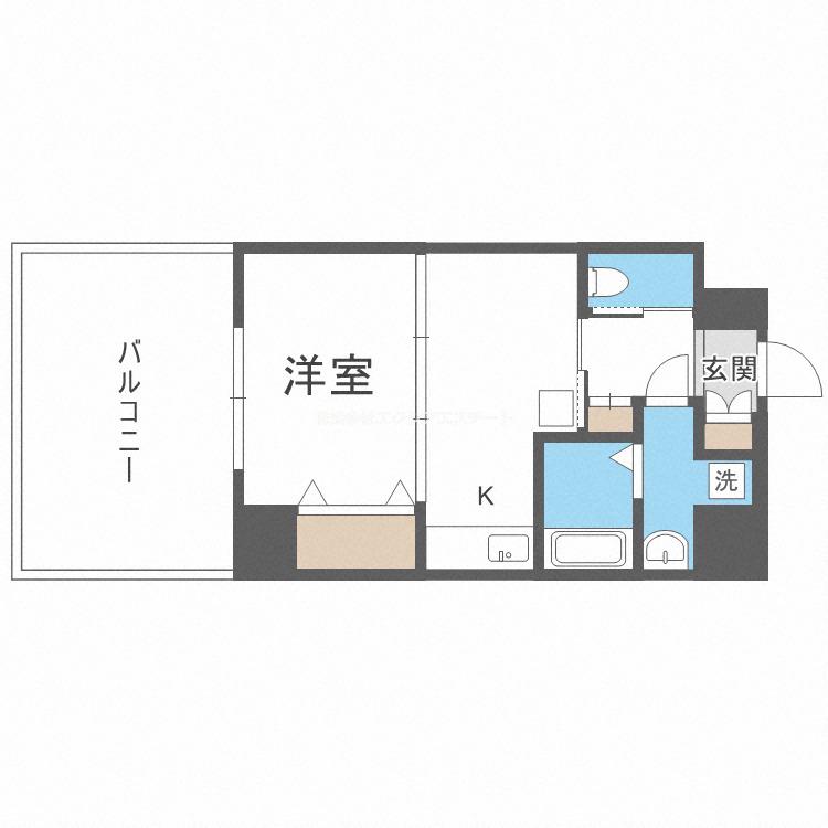 アーバンパーク住之江公園II(1DK/1階)の間取り写真
