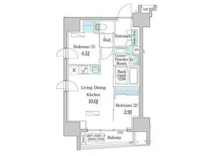 テラスレジデンス日本橋水天宮(2LDK/14階)の間取り写真