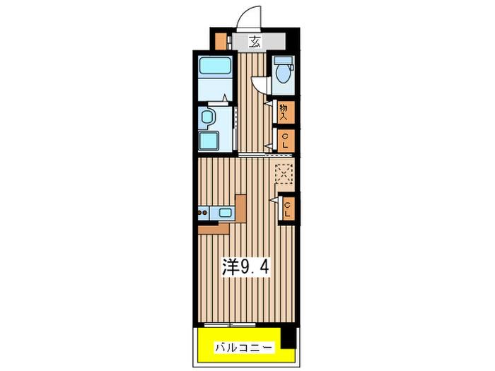 プレシャス(ワンルーム/6階)の間取り写真
