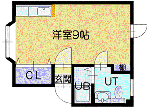 PRESTIGE・Α(ワンルーム/3階)の間取り写真