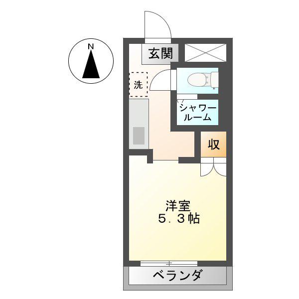 サープラスK II(ワンルーム/2階)の間取り写真
