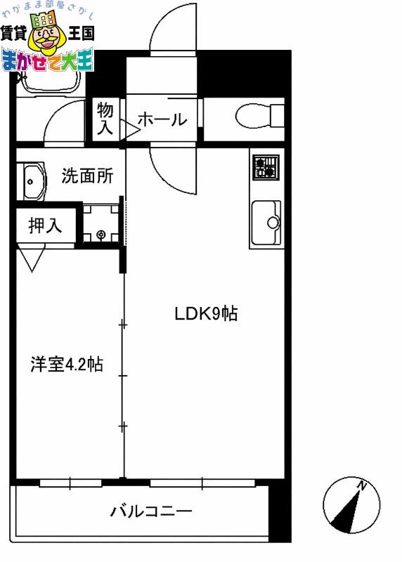 BONNE FAMILLE城山(1LDK/2階)の間取り写真