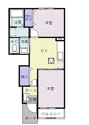 サンリット(2DK/1階)の間取り写真