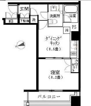 AXAS立川LR(1DK/4階)の間取り写真