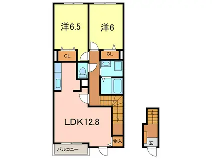 センチュリーティアラ(2LDK/2階)の間取り写真