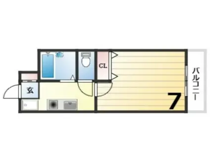 神戸サンロータス(1K/3階)の間取り写真