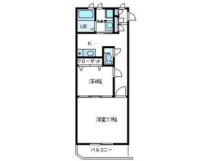 フレグランツァ長者II(2K/3階)の間取り写真