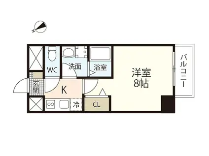 ボヌール矢賀(1K/6階)の間取り写真