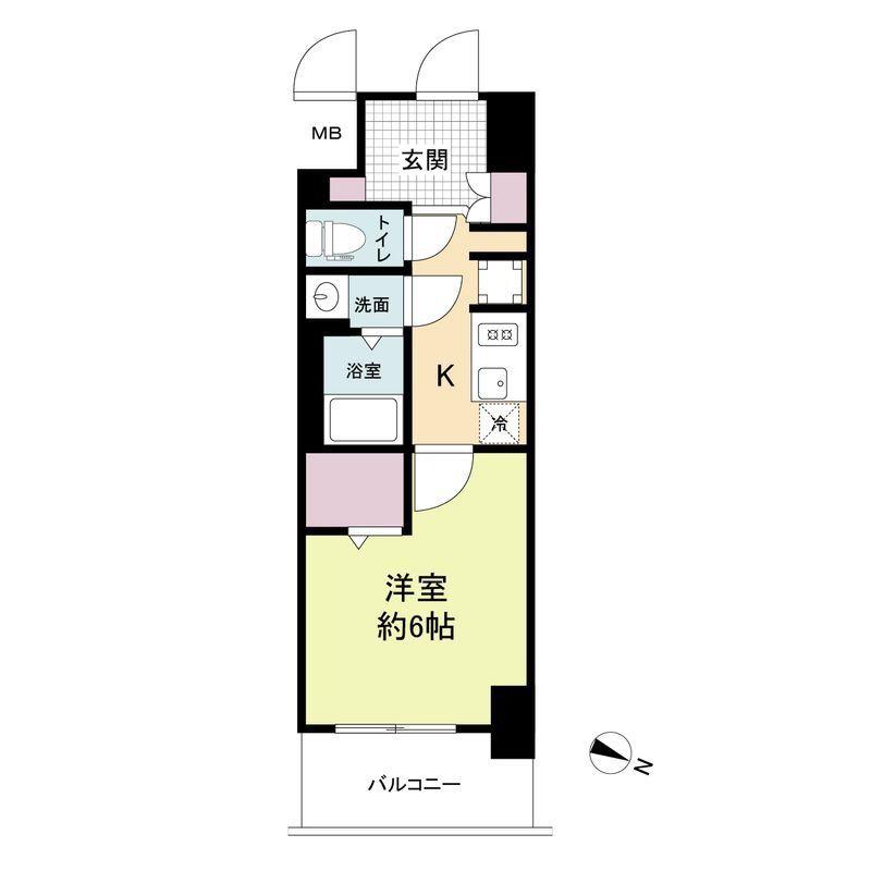 METROSA京町堀(1K/6階)の間取り写真